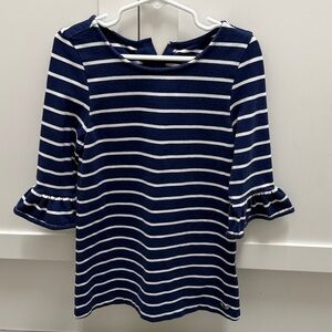 Vineyard Vines Navy and White Striped Long Sleeve Top